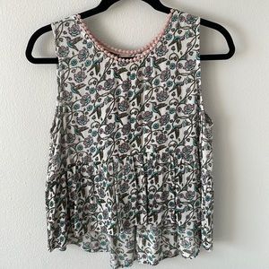 Raga cream tank top with birds